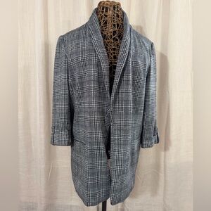 NWT! Anne Klein, Black and Gray Plaid Blazer with sliver stitching! Size XL